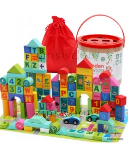 Wooden Building Blocks 100 pcs